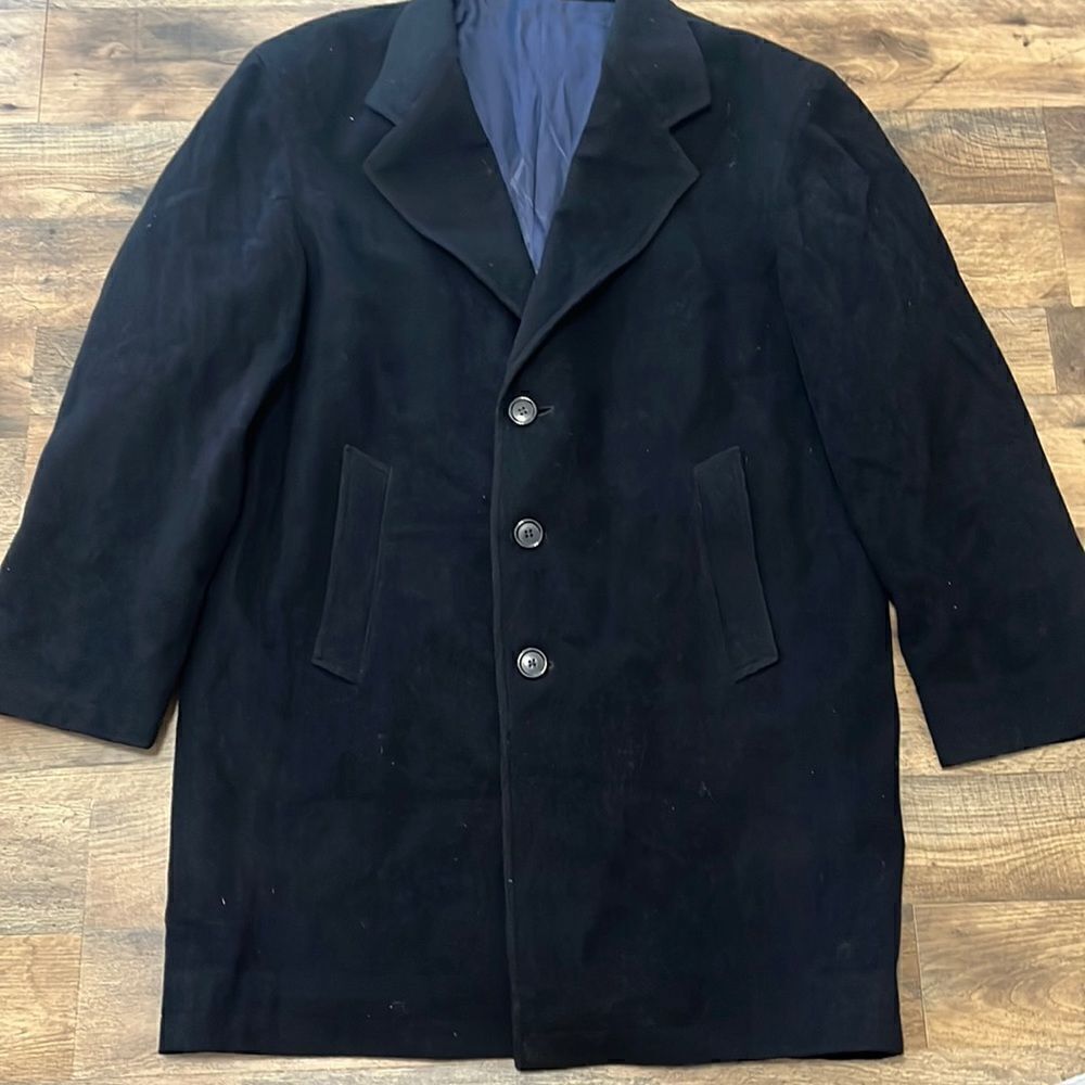 Burton mens navy wool blend dress coat. Size uk 40
